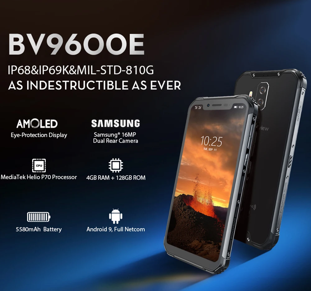 Смартфон Blackview BV9600E защищенный 4 + 128 ГБ IP68 6 21 дюйма 16 МП Android 9 0|Смартфоны| |