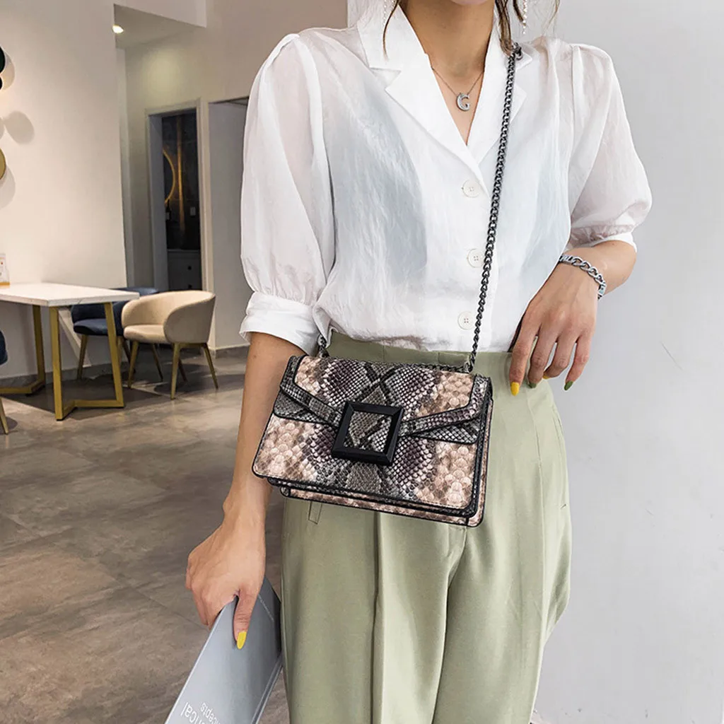 

Altbest chain square snake print messenger bag Women's Bag Snake Print Shoulder Bag Vintage Crossbody Women Shoulder bags#827g35