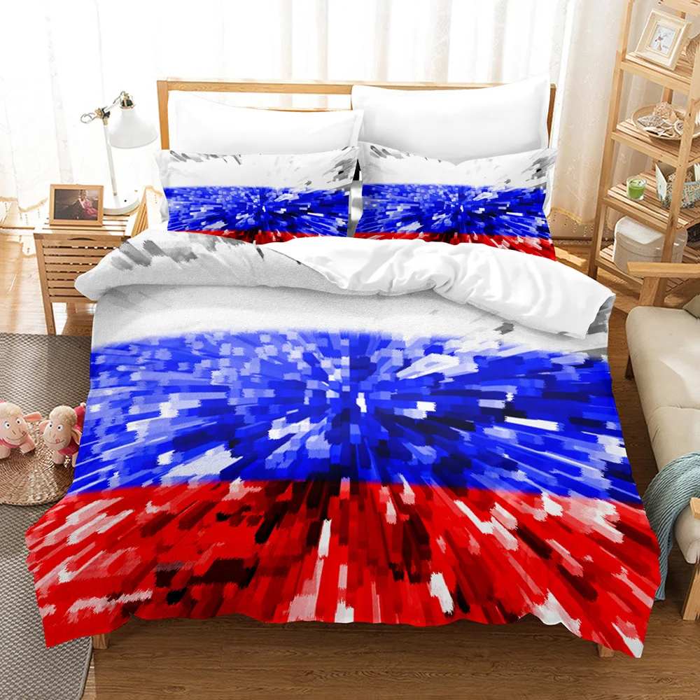 

Russia Flag Insignia Bedding Set Single Twin Full Queen King Size гербом РФ Bed Set Children's Kid Bedroom Duvetcover Sets 002