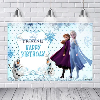 

New Frozen Anna Princess Photocall Queen Elsa Olaf Blue Custom Photo Studio Background Backdrop Vinyl Banner 7x5ft