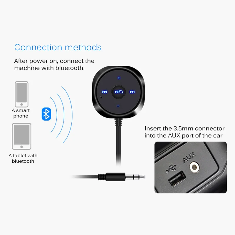 AOZBZ USB зарядное устройство Hands-free прикуриватель Магнитная база Bluetooth автомобильный комплект MP3 3,5 мм AUX аудио музыкальный приемник адаптер A2DP