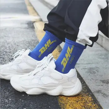 

3pairs=6pcs Fashion Autumn Winter Wild Trend Socks Men DHL Letter Print Socks Casual Street Sports Cotton Socks Dropshipping