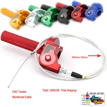 

Throttle Grip Twister Cable CNC For CRF50 CRF70 KLX110 CRF150F/R CRF250 CRF450 KLX450R KX250 KTM SX SXS EXC EGS Dirt Pit Bike
