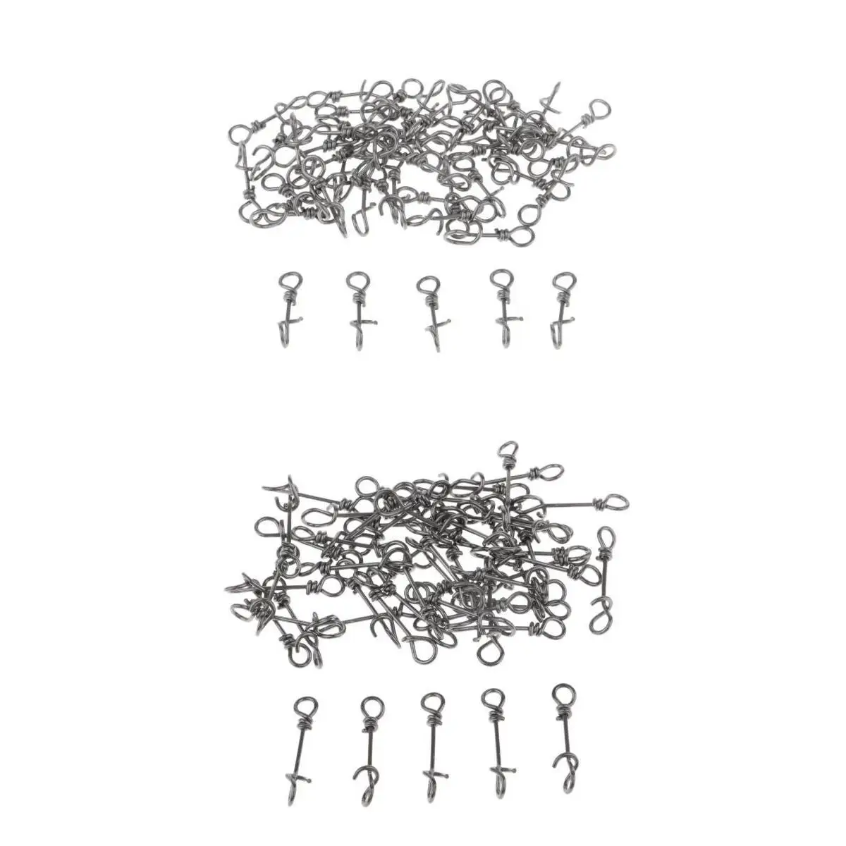 100pcs High Strength Fishing Connector Snaps Stainless Steel Fastach Clips Fishing Accessories