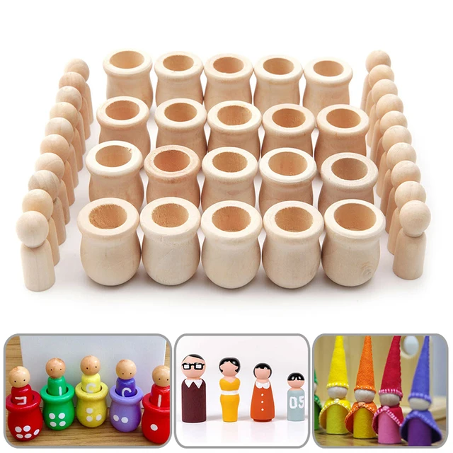 Új 20Dros Fából Készült Csapdababák Befejezetlen Kézműves Diy Festékfesték Parti Esküvői Otthoni Dekorációhoz Fa Emberek Fészkelnek