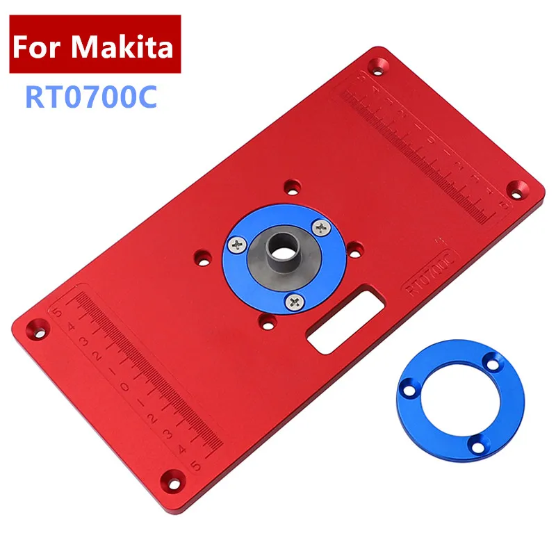 Universal Aluminum Router Table Insert Plate W/ 2 Router Insert Rings