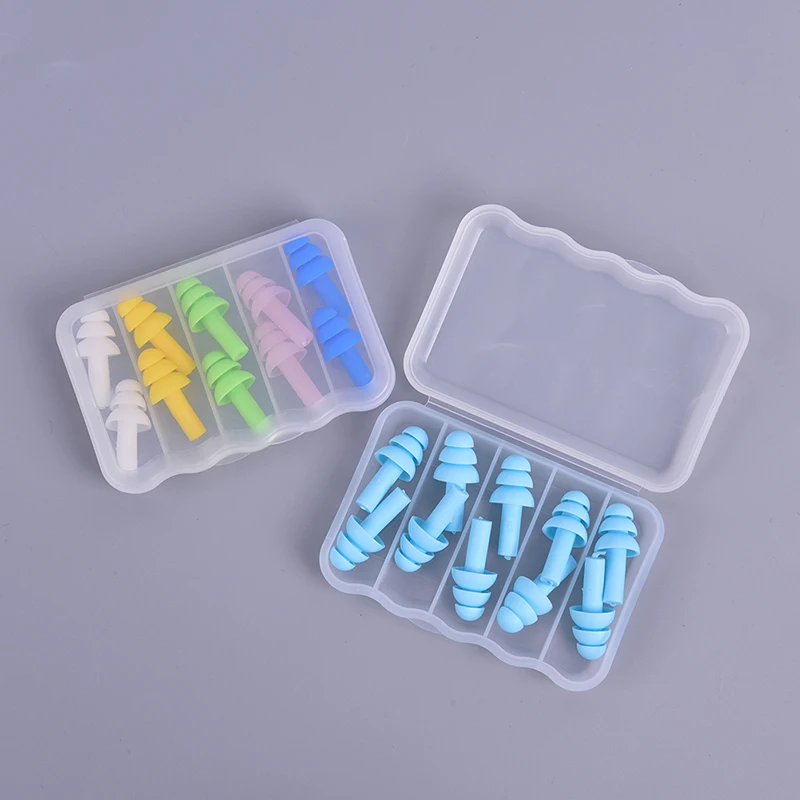 Tapones de silicona para los oídos, suaves, antiruido, impermeables, para natación, tapones de natación para los oídos, para adultos y niños, 5 pares