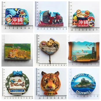 

USA Alaska Japan Italy India Jermany England Fridge Magnets Souvenirs China HK Shanghai Fridge Sticker 3d Resin Craft Home Decor