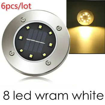 

6pcs/lot Waterproof Solar Powered Ground Light Garden Pathway Deck Lights With 8LEDs Solar Lamp for Home Yard Driveway Lawn Road