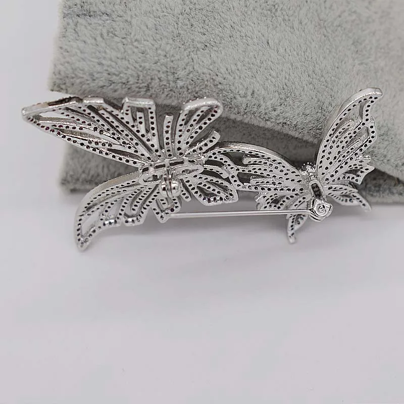 40X68MM high-end zircon butterfly brooch, gradual color pin, silk scarf buckle corsage accessories