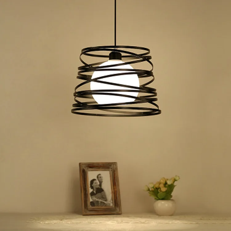 

Scandinavian Minimalist Creative Glass Cool Restaurant Chandelier Living Room Coffee Shop Bar Counter LED Circle Single-head Wro