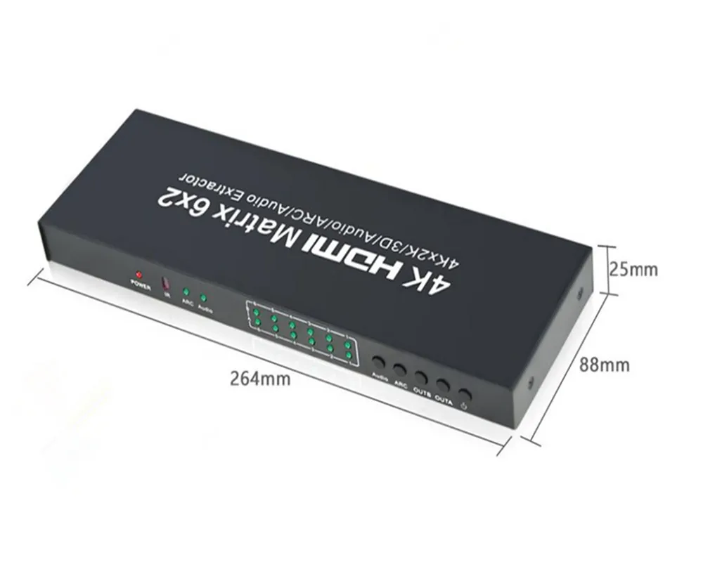 EMK 6x2 HDMI ТВ матрица 6 вход 2 Выход коммутатор сплиттер 1.3b 1,4 в Поддержка 3840x2160 30 Гц 3D 4K x 2K Аудио ИК пульт дистанционного управления