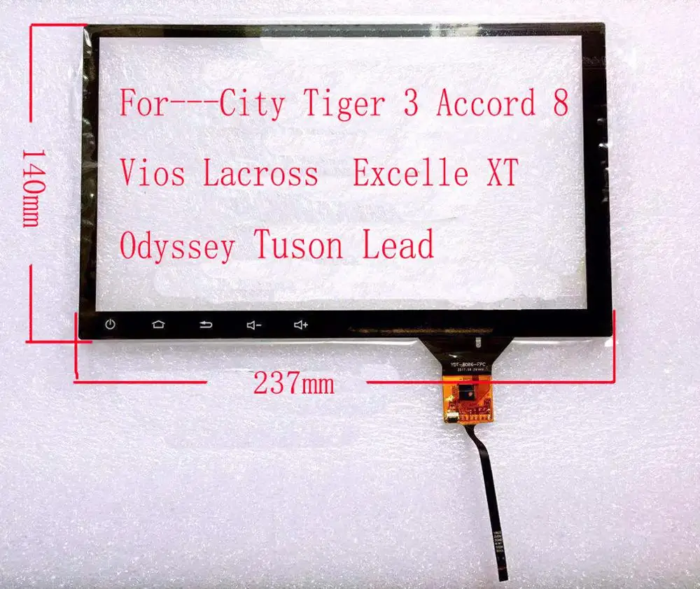 

10,2 дюймов емкостный сенсорный экран дигитайзер жесткий 137*140 мм City Tiger 3 Accord 8 Vios Lacross Excelle XT Odyssey Tuson GT928