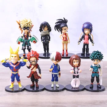 

My Hero Academia Izuku Katsuki Shoto All Might Ochaco Kyoka Yaoyorozu Eijiro Collection Figures Toys 9pcs/set