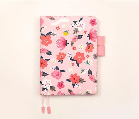 pink flower Цветочный переплет недатированный ежемесячный недельный ежедневник книга DIY планировщик 207P A5 A6 классный блокнот - Color: pink flower