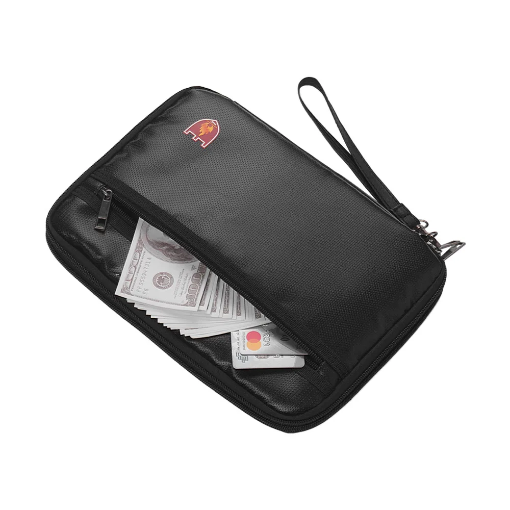 

Double Layers Portable Large Safe Organizer Water Resistanct Carrying Box with Strap 28.5 * 20.5cm Fireproof Bag Zipper Closure