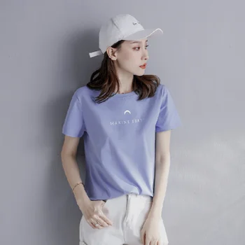 

2020 Tops T-shirts Cotton Female Fashion Womens lavender Garment