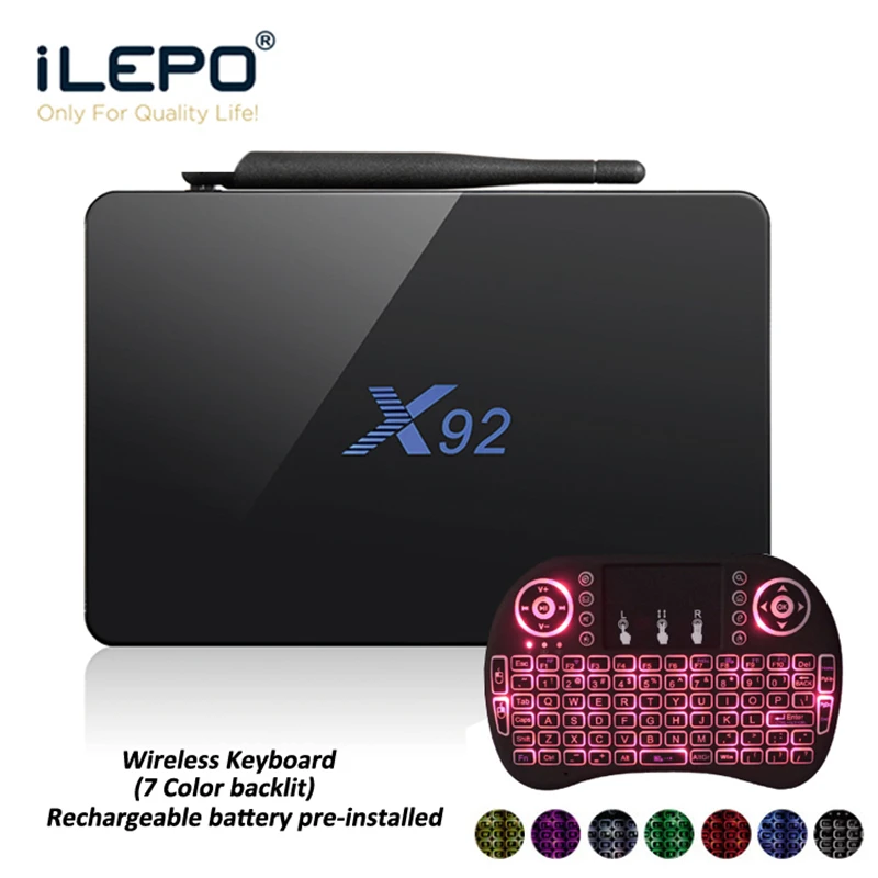 Приставка для ТВ iLEPO X92 Android 7 1 Восьмиядерный процессор Amlogic S912 64 бит 2 ГБ/16 ГБ 3 Гб