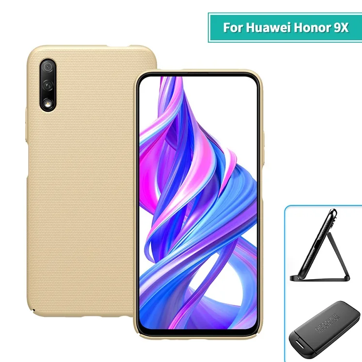 Honor 9x чехол 6,59 ''NILLKIN матовый ПК Жесткий Чехол для huawei Honor 9X Pro Чехол в подарок держатель для телефона - Цвет: Honor 9X Gold