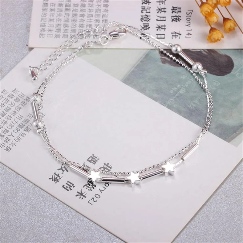 KOFSAC 패션  Anklets 여성을위한 절묘한 스타 작은 튜브 발목 체인 쥬얼리 소녀 여름 해변 파티 선물