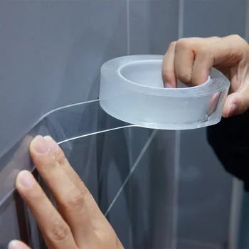 

Transparent Magic nano-tape Washable Reusable Double-Sided tape Adhesive Nano Traceless Sticker Removable Universal Disks Glue
