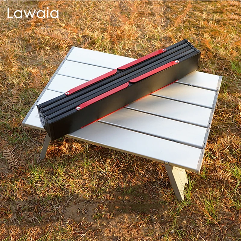 

Lawaia Fishing Tools Outdoor Folding Table Black/Silver Aluminum Alloy Camping Table Portable Outdoor Fishing Picnic Supplies