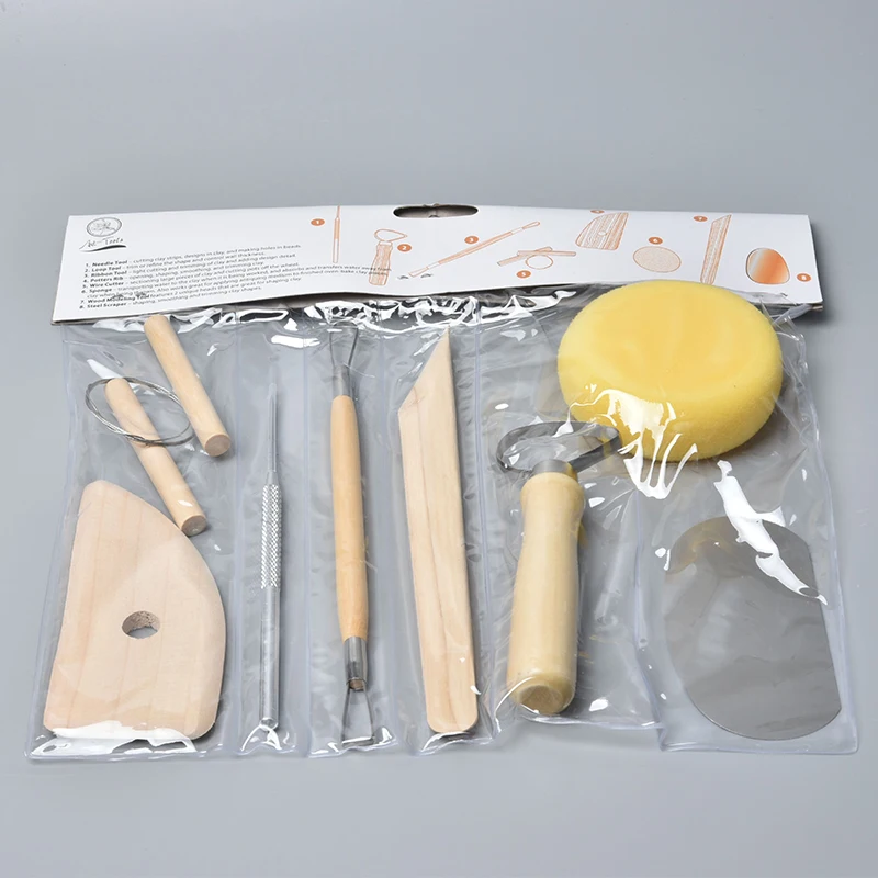 Wholesale 8Pcs Set Pottery Tool Kit Ceramics Wax Carving Sculpting