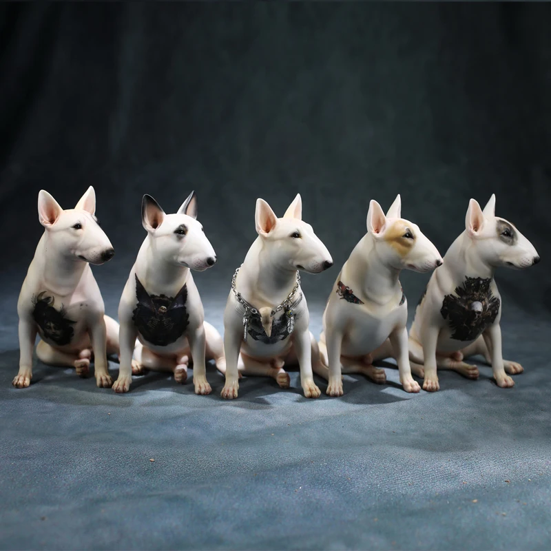 

Mr.Z 1/6 Tattoo Bull Terrier Canidae Pet Dog Figure Animal Model Decor Collectible Toy Ornaments Children Adults Kids Xmas Gift