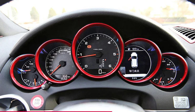 Красное кольцо-наклейка на приборную панель для Porsche Cayenne 2011-2016 5 шт. модификация
