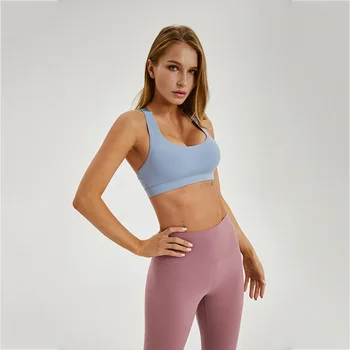 

TaoBo Woman Sports Bra Push Up Active Wear Tops For Women Gym Blue Brassiere Sport Bra Criss Cross Crop Top 2020 Female Yoga Bra