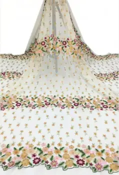 

Embroidered Net Fabric with beads With super Quality CiCi-12.3601 African Tulle Lace Fabric For party Dress