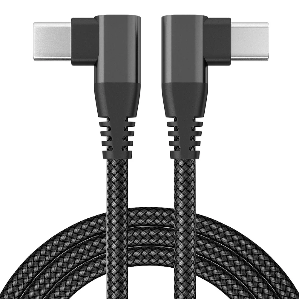 android charger Double Type C Cable 90 Degree Right Angle Elbow Data Cord 60W PD Fast Charging Type C To USB C Cable For Huawei Xiaomi Samsung iphone to tv cable Cables