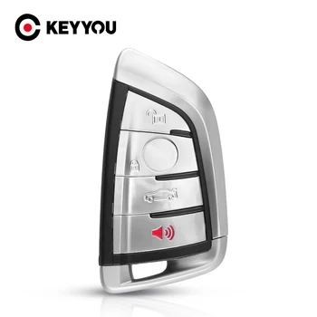 

KEYYOU For BMW Smart Card Key Shell 4 Buttons Replacement Car Key Case For BMW X5 X6 F15 X6 F16 G30 7 Series G11 X1 F48 F39