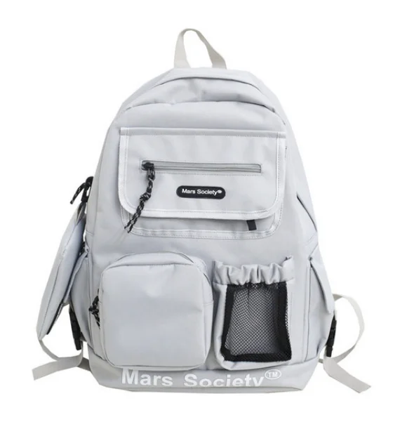 

Trendy Personality Unisex Street Backpack High Capacity Hongkong Style College Bag Multi Function Travel Backpacks Bolsos DF175