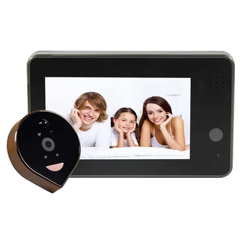 

Smart Cat Eyes, Visible Doorbell WiFi Home Remote Monitoring Motion Detection Alarm HD Infrared Night Vision 4.3 Inch Display