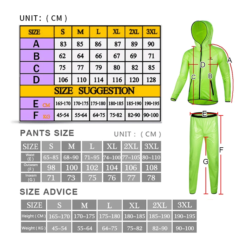 Cycling Clothes X Tiger Raincoat Suit Waterproof for Outdoor Activities