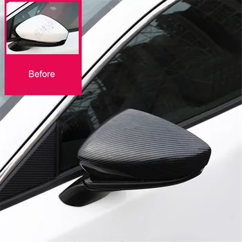

For Mazda 3 M3 Axela 2019 2020 ABS Exterior Rear Side Door View Mirror Cover Frame Trim 2PCS Car Accessories