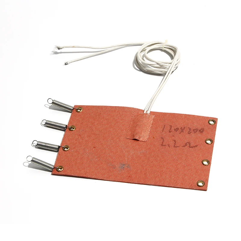 Temperatura de 200×10 150 250 300 mm Resiste a Almofada de Aquecimento do Silicone 160w560w com Calefator da Impressora da Mola e do Furo 3d a Alta