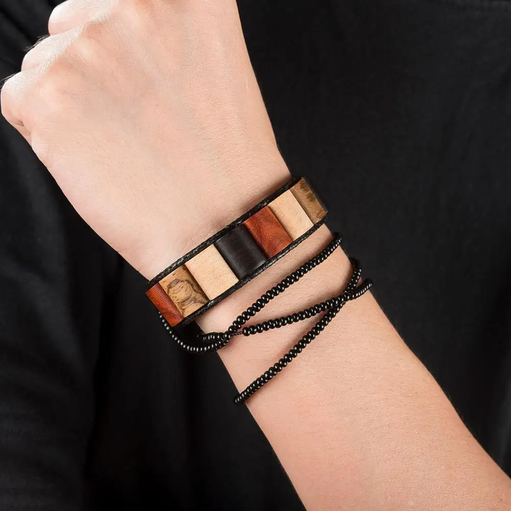 

new Bracelet Men Femme Jewelry Wood Bracelets for Women erkek bileklik customized logo handmade Bracelets Bangle Gift BOBO BIRD