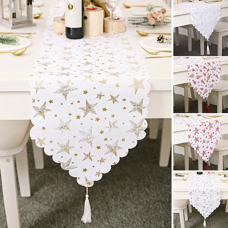ALAZA Table Runner Home Decor,Merry Christmas House and Happy New Year Polyester Table Runner Placemat for Wedding Party Coffee Table Mat Decoration 13 x 90 inches ALAZA Table Runner Home Decor,Merry Christmas House and Happy New Year Polyester Table Runner Placemat for Wedding Party Coffee Table Mat Decoration 13 x 90 inches