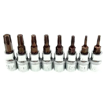 

T8-T40 Torx Bits Socket Kit Automotive Replacement Hand tools 1/4 inches
