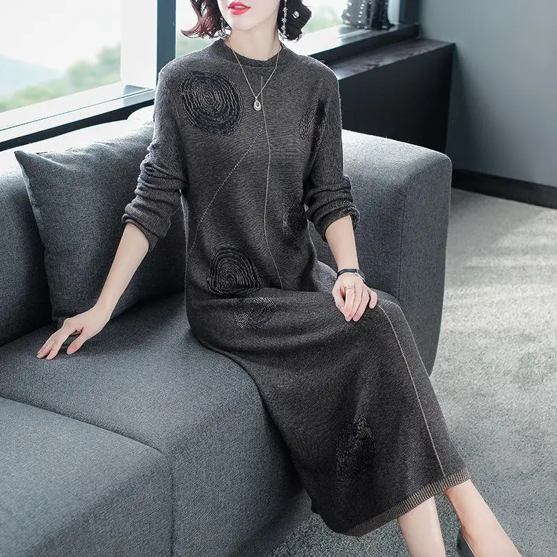 sweaters 3 Весна/осень, женские свитера, компьютерная вязка, свитшоты, пуловеры для женщин, высокая эластичная одежда, длинные свитера с круглым вырезом для беременных - Цвет: sweaters 3