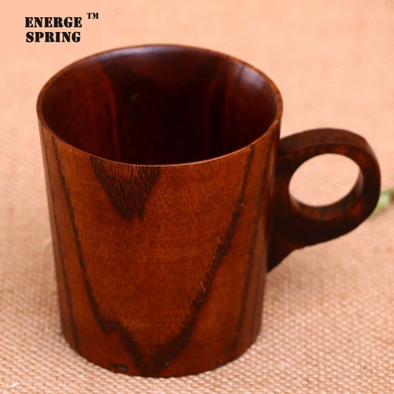 Classical environmentally friendly wooden coffee cup with ear straight / wave creative jujube wood mug household teacup | Дом и сад