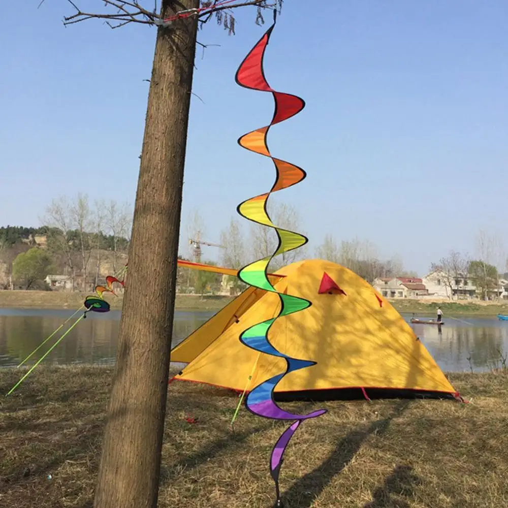 Складная красочная Радужная Спиральная Ветряная мельница ветряная вертушка