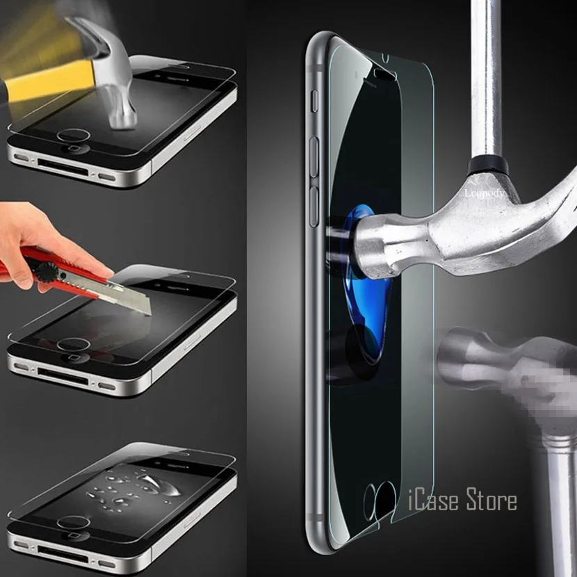 Pelicula de vidro Sklo Закаленное стекло Защитная пленка для экрана iphone 5 5S 5C SE 4 4S 6 6S 7 plus glas