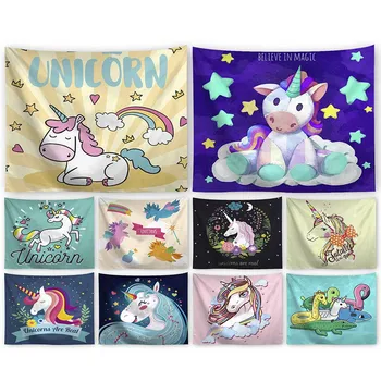 

Cartoon Unicorn Series Polyester Beach Towel Sport Yoga Blanket Swimming Bath Towel Tapestry 150*100cm