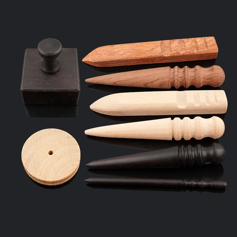 Handmade Multi-Size Burnishing Rod for Leather Craft Edges Slicker Round Wood DIY Leathercraft Tool for handwork leather craft leather craft tools