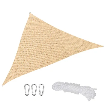 

3×3×3 Meters HDPE Sun Shade Sail Large Sunscreen Sails UV Protection For Outdoor Garden Patio Beige