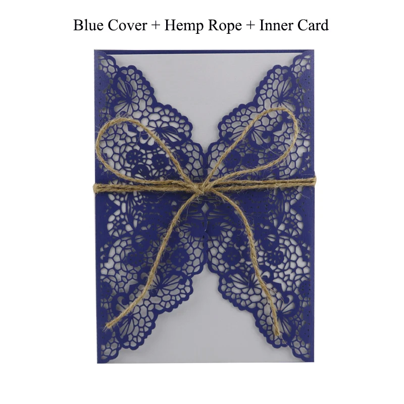 Cover And Inner Card 50 шт., белое золото, западный ковбой, элегантная лазерная резка, винтажная бумага для свадебных приглашений, с набором, индивидуальные вечерние принадлежности для мероприятий - Цвет: Cover And Inner Card