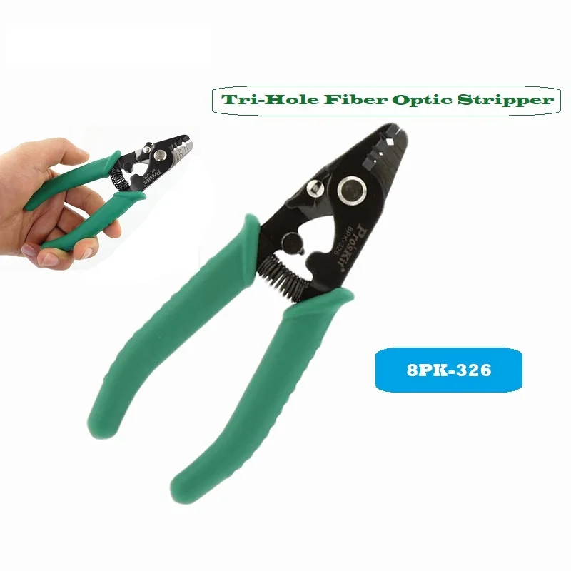 MAYTO Proskit Clamp Fiber Stripping Pliers 8PK-326 Tri-Hole Fiber Optic Stripper 8PK-326 FTTH FIber Wire Stripper 8PK-326